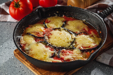 delicious traditional Italian dish parmigiana di melanzane