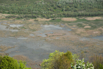 A panorama view from the Toptepe Observation Deck in Duzce, Turkey (Efteni Lake)