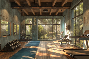 3d render of gym fitness center