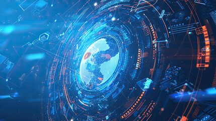 Fototapeta premium Monitor cybersecurity measures based on artificial intelligence to protect sensitive data. Modern technologies, world of the future, robots, cyborgs. Harmony between human concept. Generative by AI