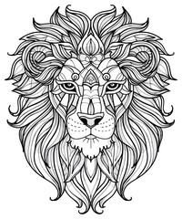 Obraz premium PNG Lion sketch doodle art