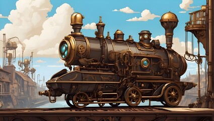 Naklejka premium vector and Beautiful train 