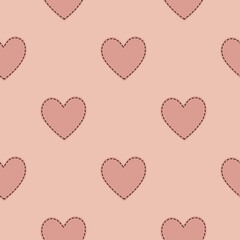 Heart seamless pattern. Simple repeating texture with hearts.