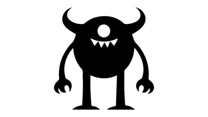 illustration of a monster with horns, shape of monster in vector