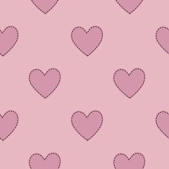 Heart seamless pattern. Simple repeating texture with hearts.