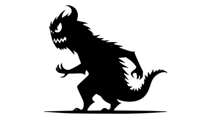 Angry devil dragon monster with horns