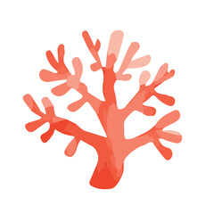 Algae in watercolor. Hand drawn botanical vector illustration.