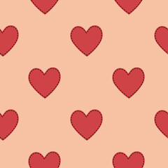 Heart seamless pattern. Simple repeating texture with hearts.