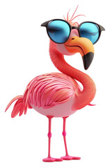 Fototapeta premium PNG Flamingo wearing sun glasses animal human bird