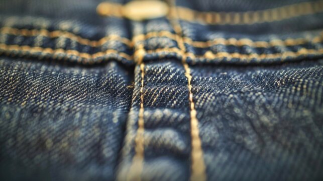 A close-up of a pair of blue jeans. Suitable for fashion or casual wear concepts