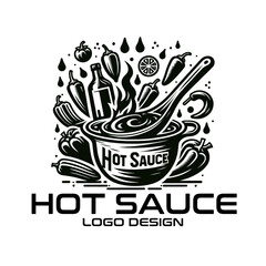 Hot Sauce Vector Logo Design