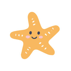 Hand drawn starfish. Vector doodle cartoon sea life for your design.