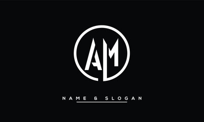 AM, MA, A, M Abstract Letters Logo Monogram