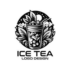Ice Tea Vector Logo Design