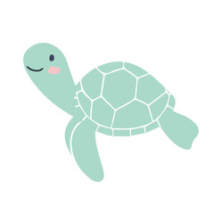 Hand drawn turtle. Vector doodle cartoon sea life for your design.