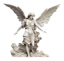 PNG  Greek sculpture angel statue white background representation