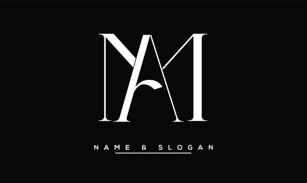 AM, MA, A, M Abstract Letters Logo Monogram
