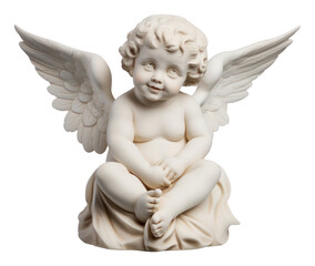 PNG  Greek sculpture cherub statue angel white