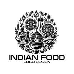 Indian Food Vector Logo Design