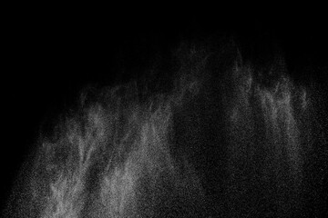 Abstract white dust on black background. Light smoke texture. Powder explosion. Splash water overlay.
- 786589965