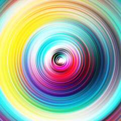 Obraz premium Colorful radial motion effect. Abstract rounded background. Color curves and sphere. Multi color gradient rings and circles wallpaper. Colored texture backdrop and banner.
