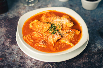 ravioli, close up, dish, food italian, cenit, eat, gourmet, pasta, tomato, dinner, 