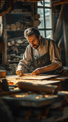 A Carpenter Building and repairing structures, hyperrealistic Carpentry photography