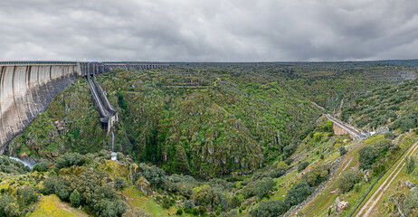 Landscape from the Almendra dam in Salamaca, Spain