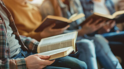 Group of Friends Studying The Bible Together