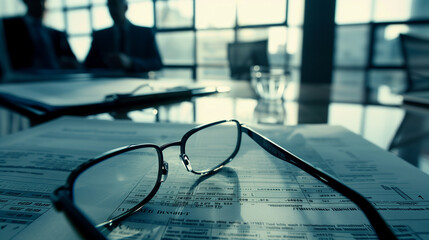eyeglasses and financial documents at workplace (3)
