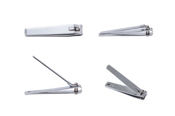 Stainless steel nail clippers with transparent background
