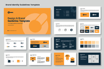 Design and logo brand guidelines template or brand identity style presentation layout - obrazy, fototapety, plakaty