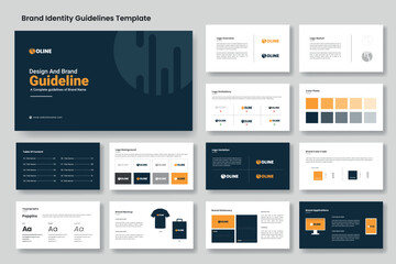 Design brand guidelines template or logo brand identity guide presentation layout - obrazy, fototapety, plakaty