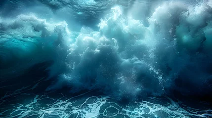 Fotobehang Ocean's Serenade: Ethereal Depths in Blue Hues. Concept Ocean, Serenade, Ethereal, Blue Hues © Ян Заболотний