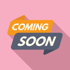 Coming soon brand new icon flat vector. Holding information. Release arrival