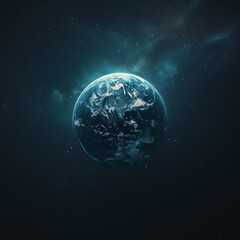 Global Perspective: Three Dimensional Render of Earth in Space