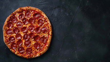 epperoni pizza on dark background