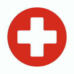 Swiss Cross Squircle Corners Red Circle