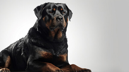 Obraz premium Dog, Puppy, Rottweiler Breed, on a White Background