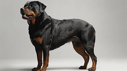 Dog, Puppy, Rottweiler Breed, on a White Background