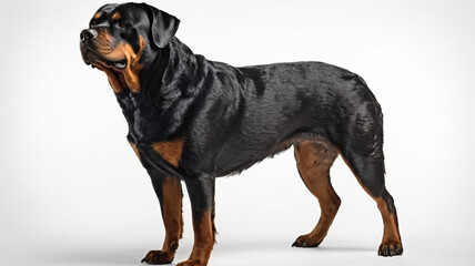 Dog, Puppy, Rottweiler Breed, on a White Background