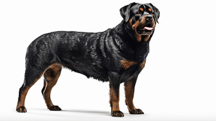 Dog, Puppy, Rottweiler Breed, on a White Background
