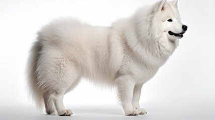 Obraz premium Dog, Puppy, Samoyed Breed, on a White Background