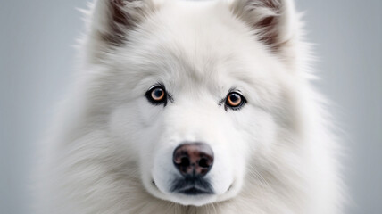 Obraz premium Dog, Puppy, Samoyed Breed, on a White Background