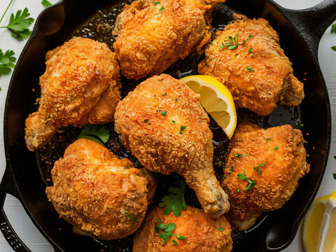 Pollo frito comida casera
