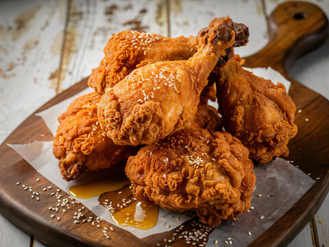 Pollo frito en un plato