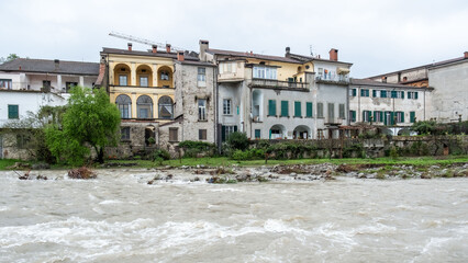 river overflowing in Tuscany, Italy