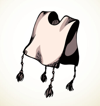 Vector drawing. Jewish clothing tzitzit
