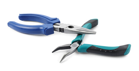 Fototapeta premium Different pliers isolated on white. Construction tool