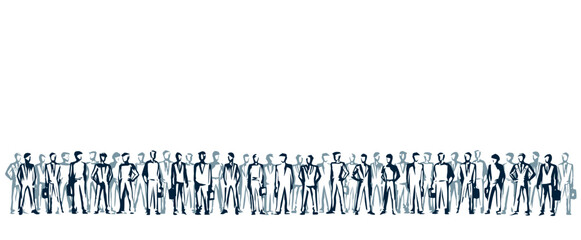 Vector drawing. Standing Businessman in a queue - 786600798
